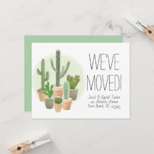 Cactus succulents New Zuhause Moving Announcement Einladung