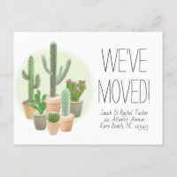 Cactus succulents New Zuhause Moving Announcement