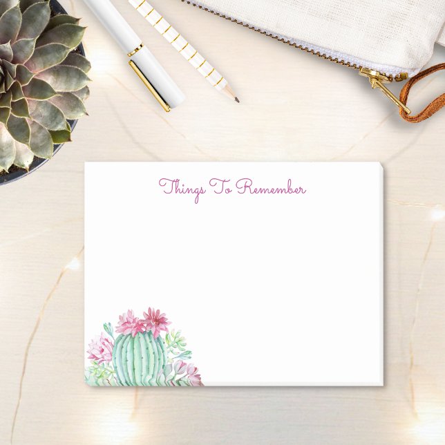 Cactus Succulents Personalized Text Post-it Klebezettel (Von Creator hochgeladen)
