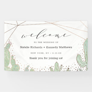 Cactus & Succulents Terrarium Wedding Willkommen Banner
