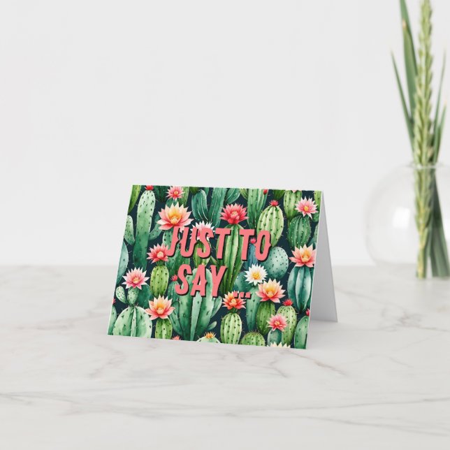 cactus succulents watercolor geflochten Danke Kart (Vorderseite)
