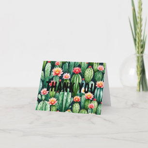cactus succulents watercolor geflochten Danke Kart