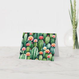 cactus succulents watercolor geflochten Danke Kart