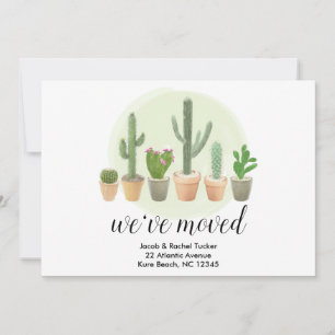 Cactus succulents we moved Moving Announcement Einladung