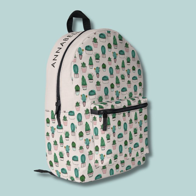 Cactus sukculent Pattern Bedruckter Rucksack (Cacti pattern backpack)