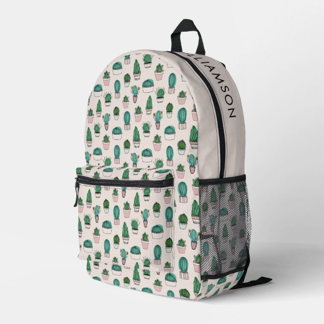 Cactus sukculent Pattern Bedruckter Rucksack (Rückseitige Ecke Rechts)