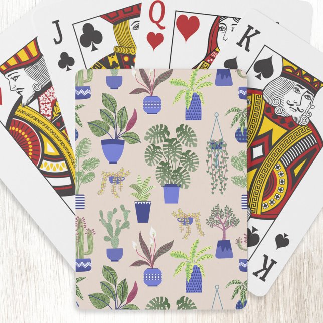 Cactus sukculent Pattern Spielkarten (Cactus cacti succulent houseplant art playing cards)