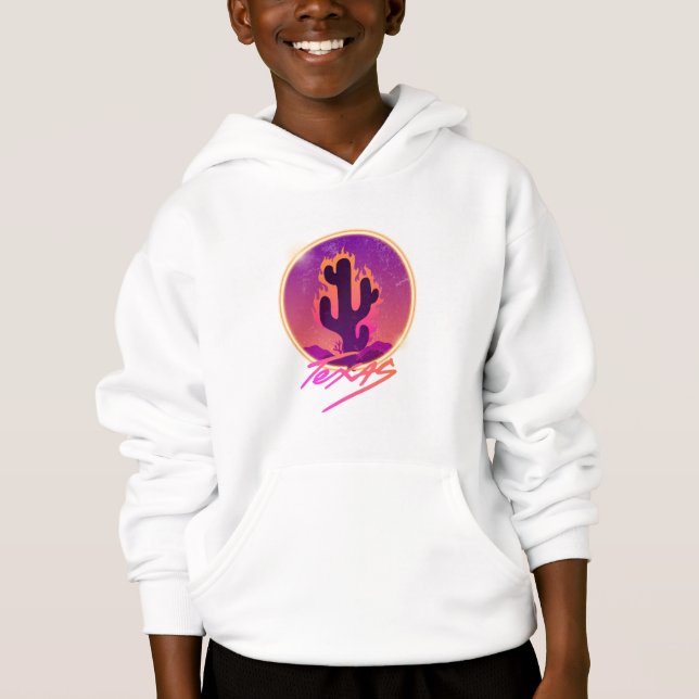 CACTUS SUNSET NEON HOODIE (Vorderseite)