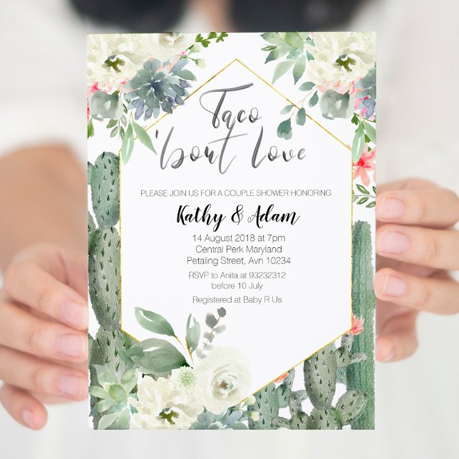 Cactus Taco über Liebe COUPLES SHOWER Einladung (Von Creator hochgeladen)