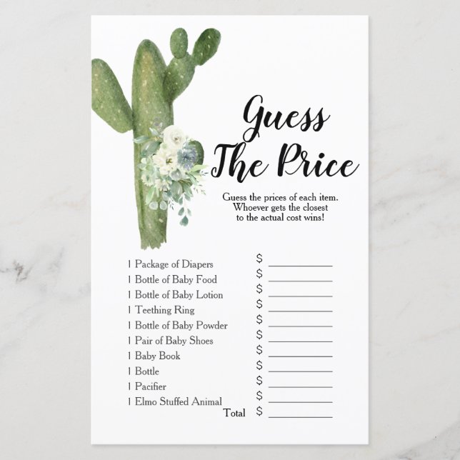 Cactus Taco über Liebe Raten Sie den Preis Spiel (Vorderseite)