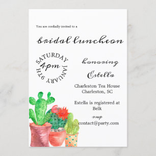 Cactus Themed Bridal Dusche Einladung