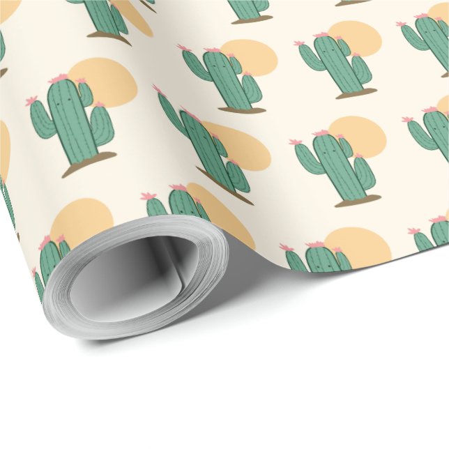 Cactus Themed Gift Wrappingi Paper Geschenkpapier (Rolleneckpunkt)