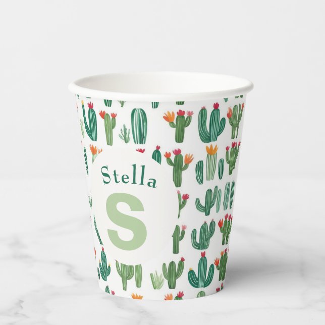 Cactus themed Southwest Charm Paper Cup Pappbecher (Vorderseite)