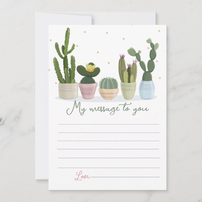 Cactus Time Capsule Message an Sie Einladung (Vorderseite)