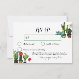 Cactus UAWG Wedding Fiesta Response Cards Lights RSVP Karte