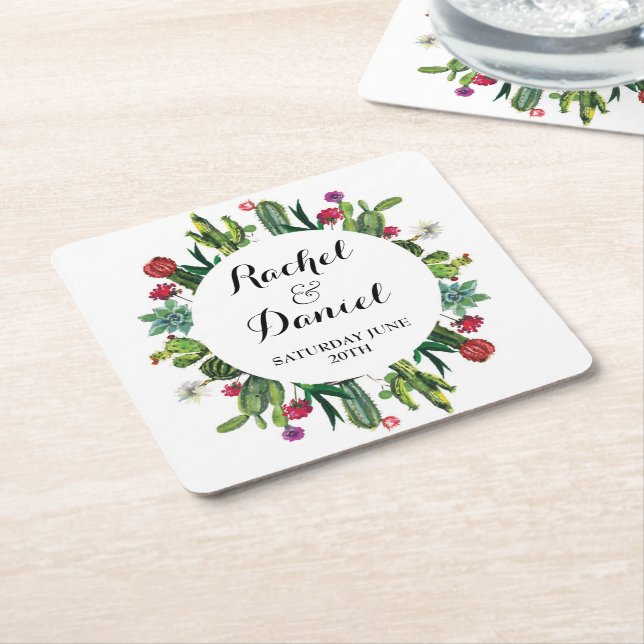 Cactus Untersetzer Wedding Party Cacti Fiesta (angewinkelt)