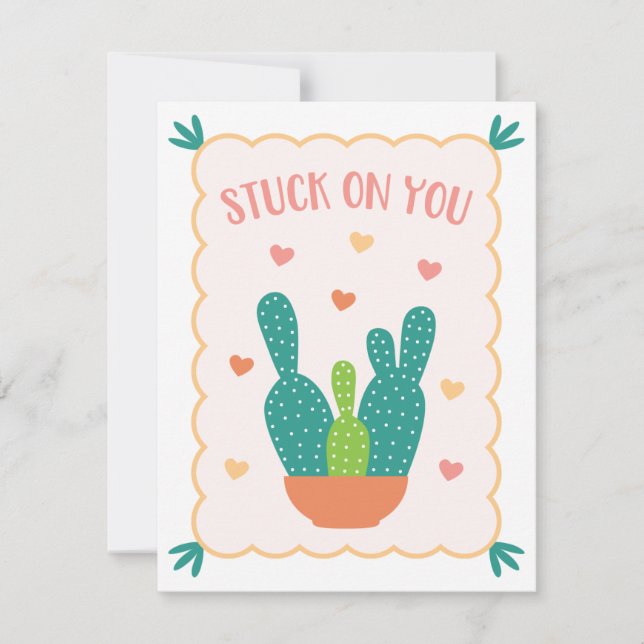 Cactus Valentine's Day Card Karte (Vorderseite)
