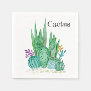 Cactus watercolor cacti Blume Blumenwüste Serviette