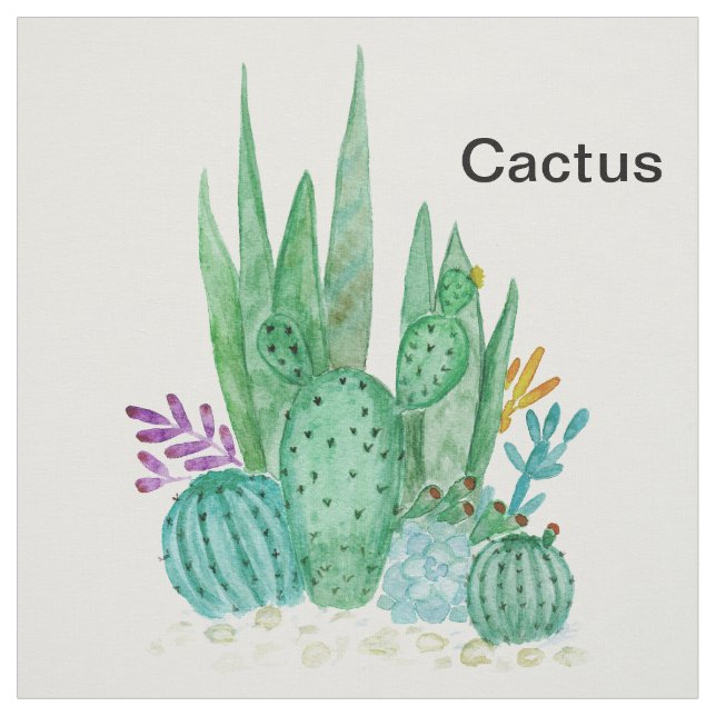 Cactus watercolor cacti Blume Blumenwüste Stoff (Muster)