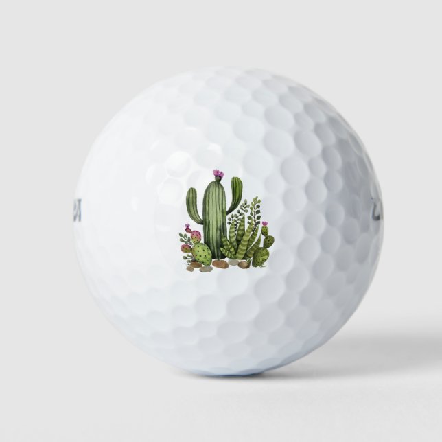 Cactus watercolor golfball (Vorderseite)