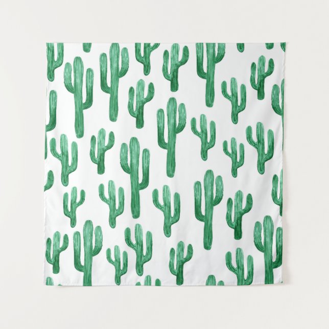 Cactus watercolor: handgezeichnet Abbildung Wandteppich (Vorderseite)