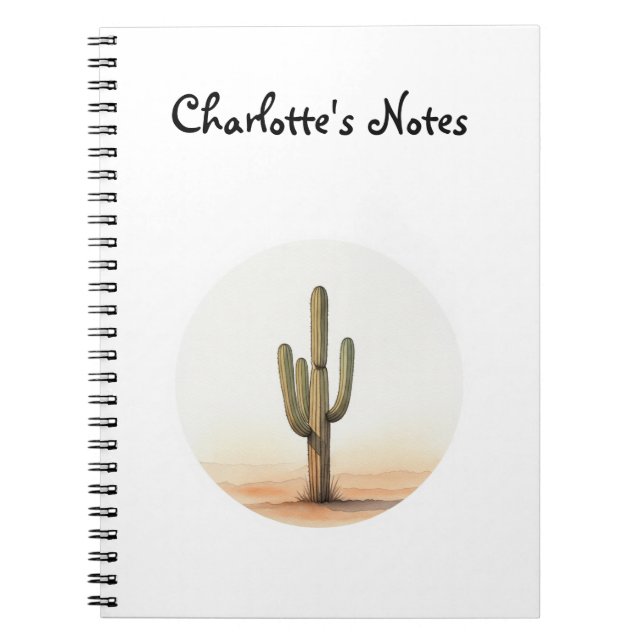 Cactus watercolor notebook notizblock (Vorderseite)
