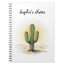 Cactus watercolor notebook