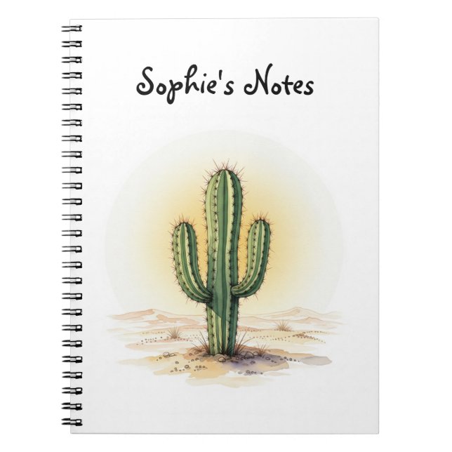 Cactus watercolor notebook notizblock (Vorderseite)