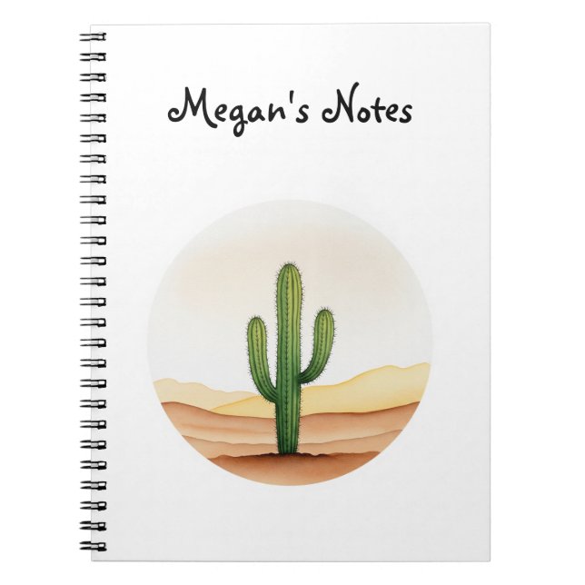 Cactus watercolor notebook notizblock (Vorderseite)