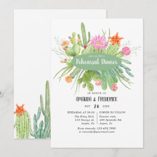 Cactus Wedding Probe Dinner Einladung