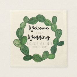 Cactus Wedding: Willkommen Serviette