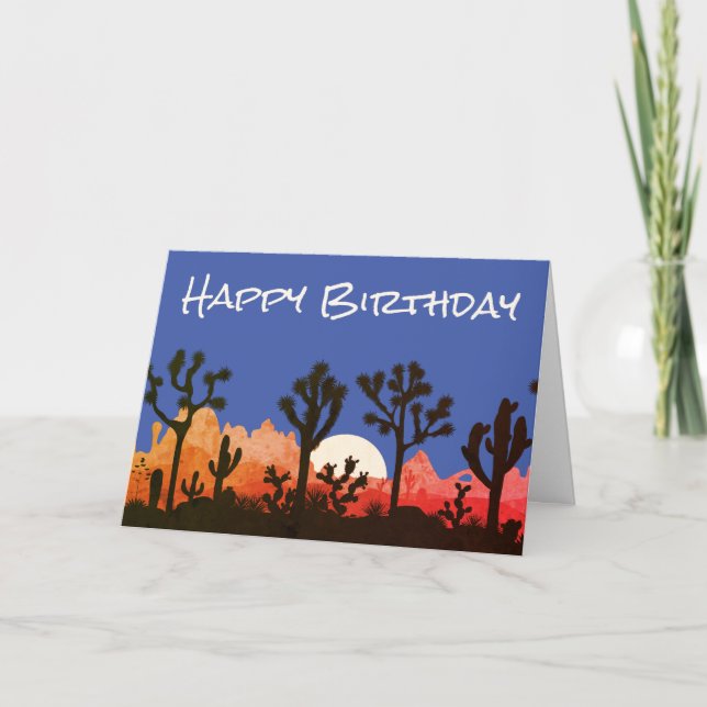 Cactus Western Southwestern Theme Birthday Karte (Vorderseite)