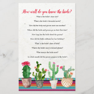 Cactus Wie gut kennen Sie die Bride-Spielkarte?