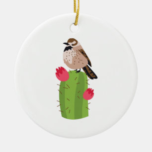 Cactus Wren Keramik Ornament
