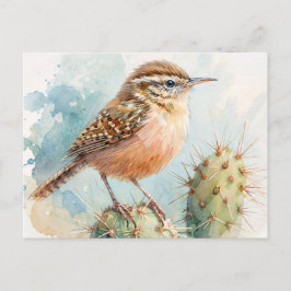 Cactus Wren Watercolor Postkarte