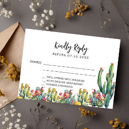 Cactus Wüstenflorals Hochzeitserlebnis UAWG Mitteilungskarte