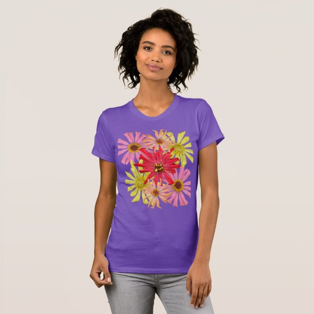 Cactus Zinnia Floral T - Shirt (Vorne ganz)