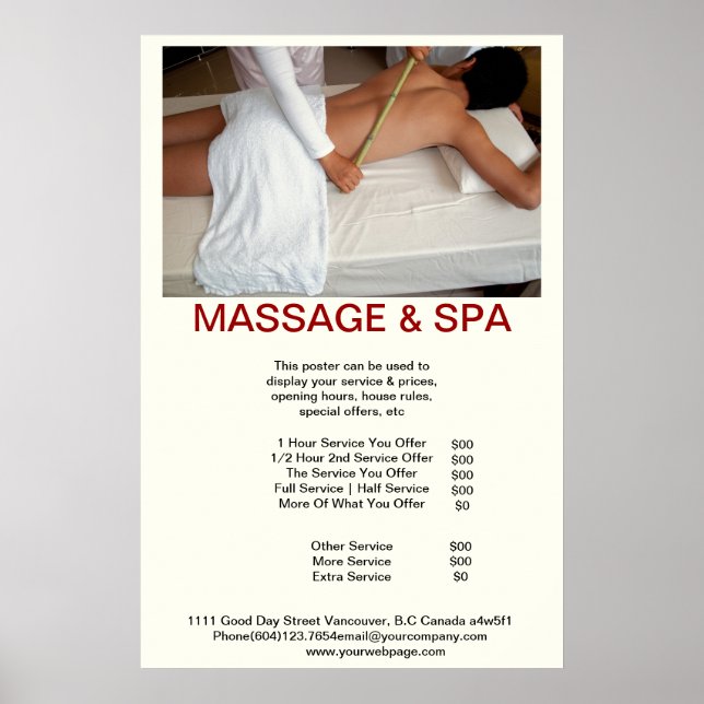 Cadaverine Wellness-Center Massage Schönheitssalon Poster (Vorne)