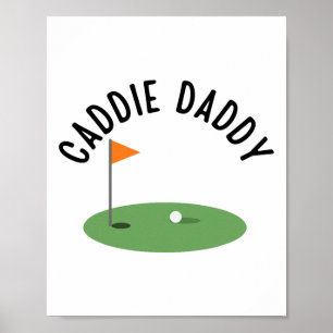 Caddie Daddy Niedlich Matching Birthday Golf Party Poster