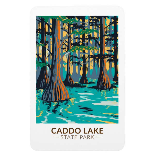 Caddo Lake Staat Park Texas Vintag Magnet (Vertikal)