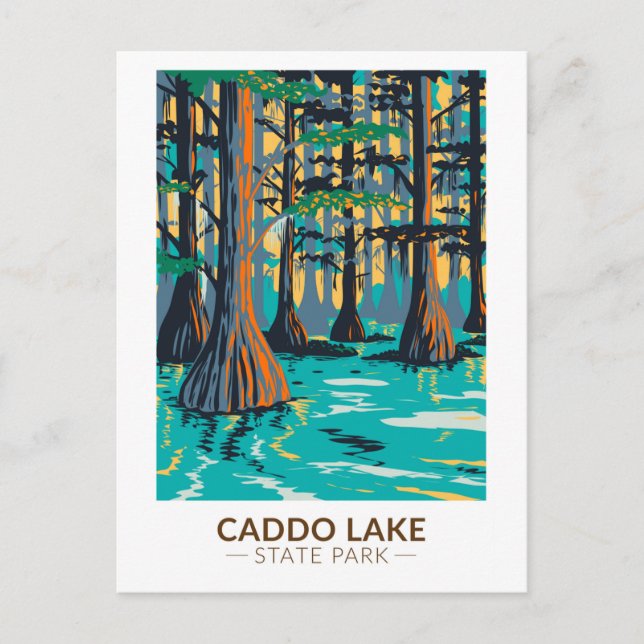 Caddo Lake Staat Park Texas Vintag Postkarte (Vorderseite)
