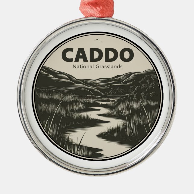 Caddo National Grasslands Texas Stream Ornament Aus Metall (Vorne)