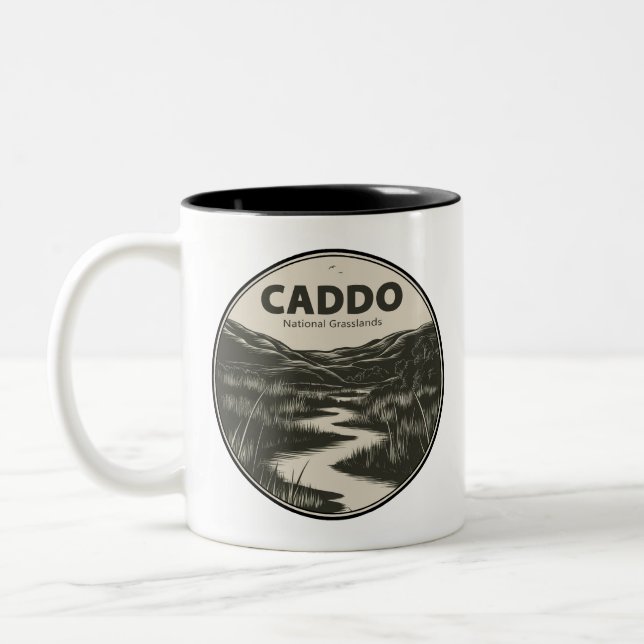 Caddo National Grasslands Texas Stream Zweifarbige Tasse (Links)