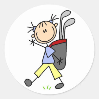 Caddy, der den Golf Bag Sticker trägt
