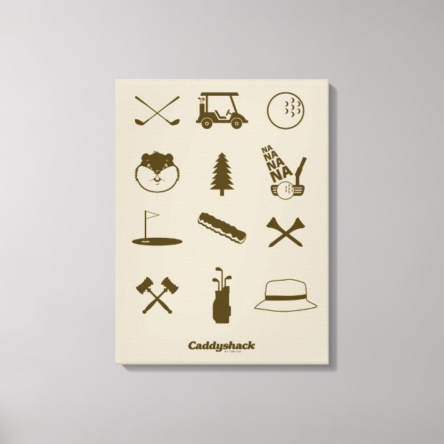 Caddyshack-Icons Leinwanddruck (Vorderseite)