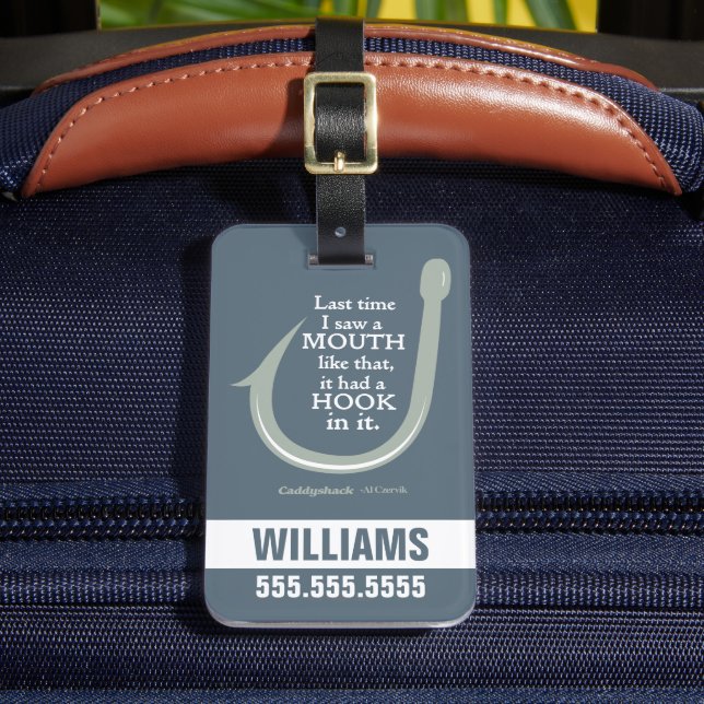 Caddyshack | Letztes Mal sah ich so einen Mund Gepäckanhänger (Vorderseite Insitu 2)