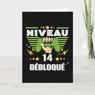 Cadeau 14 ans Anniversaire Gamer Niveau 14 Karte