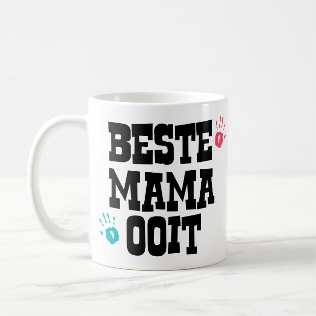Cadeau mok voor mama met eigen foto kaffeetasse (Links)