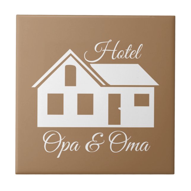 Cadeau tegel "Hotel Opa & Oma" Fliese (Vorderseite)