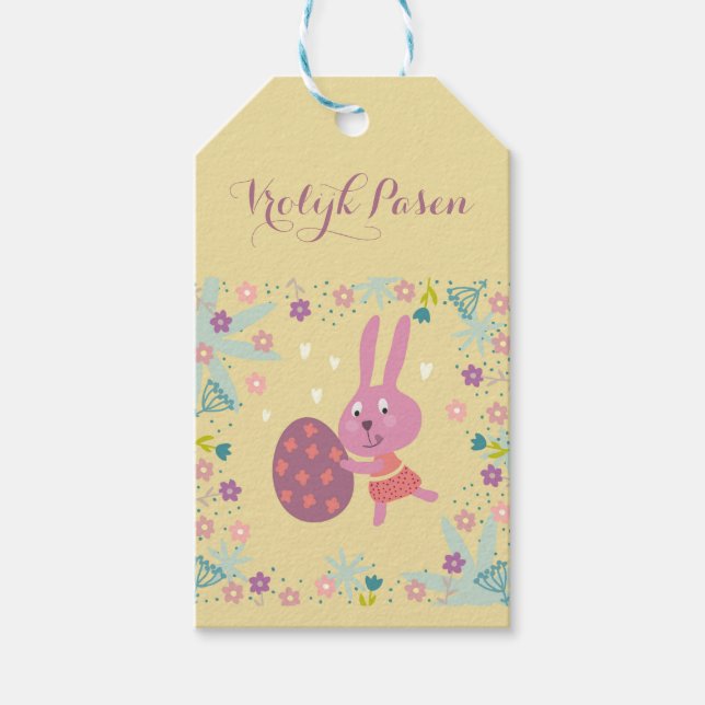Cadeaulabel vrolijk pasen geschenkanhänger (Vorderseite)
